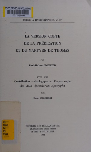 Cover for La version copte de la prédication et du martyre de Thomas