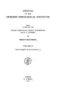 Cover for Annual of the Swedish Theological Institute - 1973