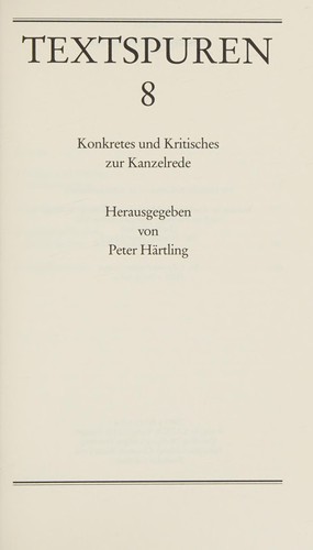 Cover for Textspuren