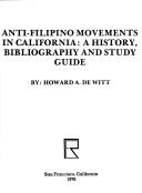 Cover for Anti-Filipino movements in California