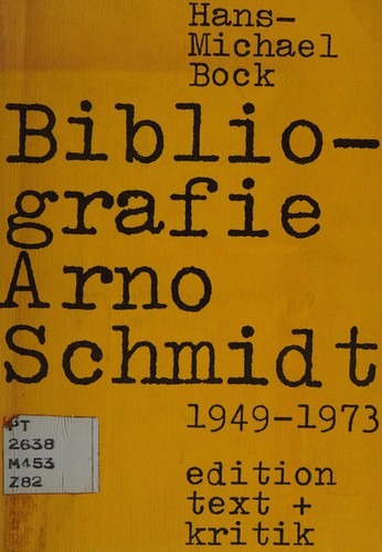 Cover for Bibliografie Arno Schmidt