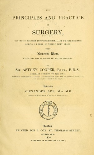 Cover for The principles and practice of surgery