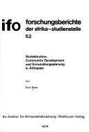 Cover for Sozialstruktur, Community Development und Entwicklungsplanung in Äthiopien