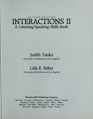 Cover for Interactions II