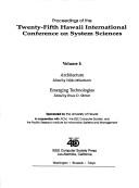 Cover for Hawaii International Conference on System Sciences, 25th, Vols. 1-4