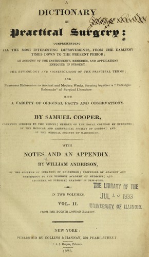 Cover for A dictionary of practical surgery