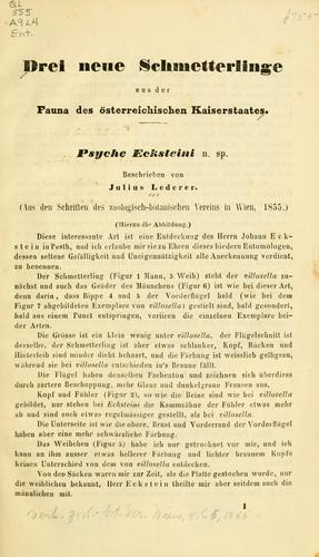 Cover for Drei neue Schmetterlinge aus der Fauna des Österreichischen Kaiserstaates