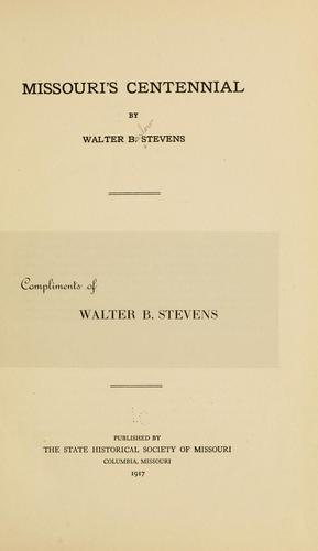 Cover for Missouri's centennial