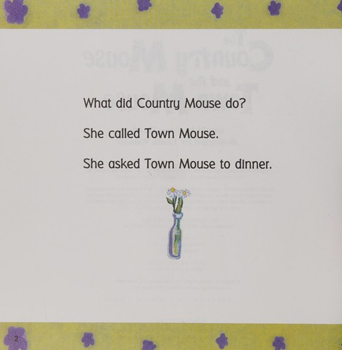 Cover for The country mouse and the town mouse