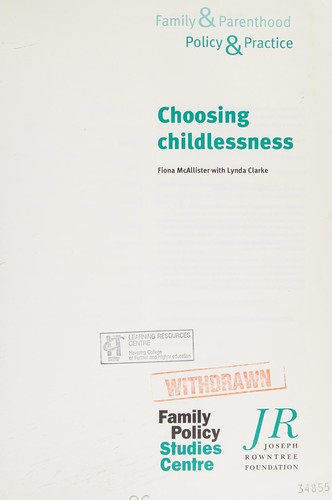 Cover for Childless by Choice (Family & Parenthood: Policy & Practice)