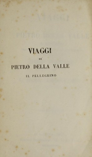 Cover for Viaggi di Pietro della Valle, il pellegrino