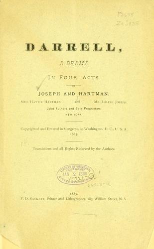 Cover for Darrell ...