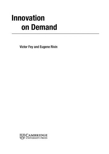 Cover for Innovation on demand