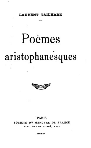 Cover for Poèmes aristophanesques