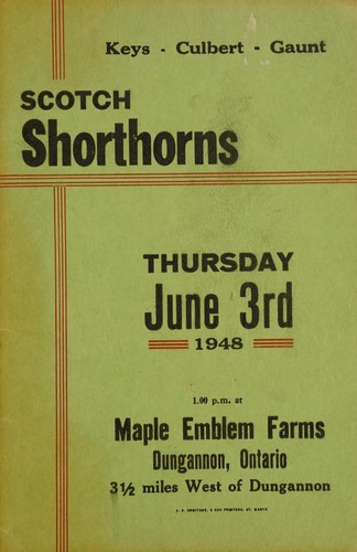 Cover for Keys - Culbert - Gaunt, Scotch shorthorns