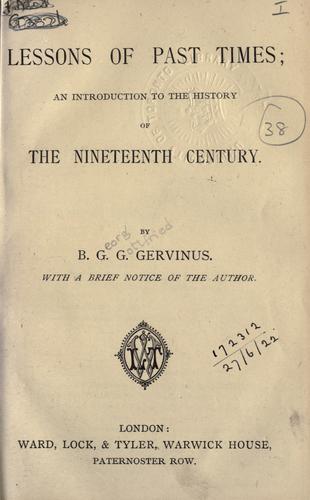 Cover for Lessons of past times