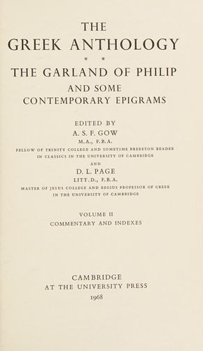 Cover for Greek Anthology Volume 2
