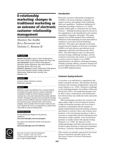 Cover for E-commerce relationship marketing