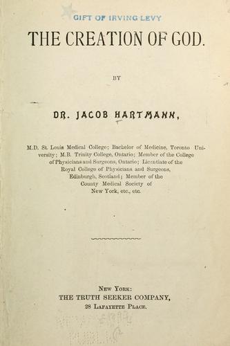 Cover for The creation of God.