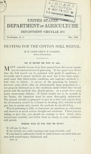 Cover for Dusting for the cotton boll weevil