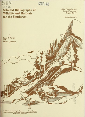 Cover for Selected bibliography of wildlife and habitats for the Southwest