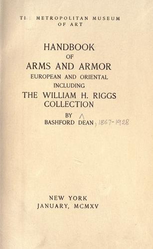 Cover for Handbook of arms and armor
