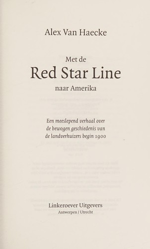 Cover for Met de Red Star Line naar Amerika
