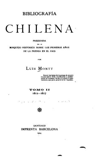 Cover for Bibliografía chilena...