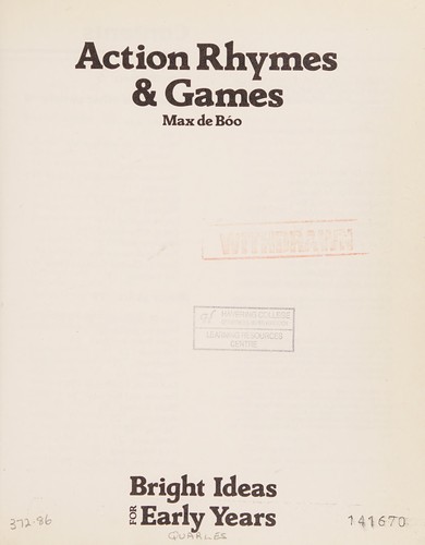 Cover for Action rhymes & games.