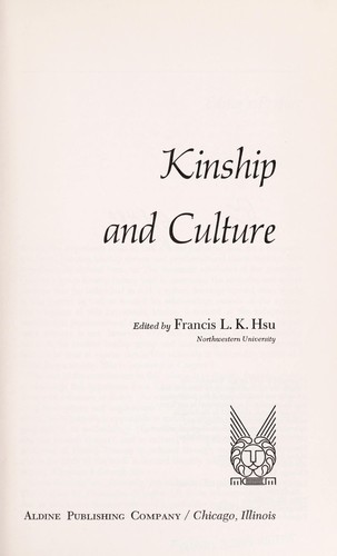 Cover for Kinship and culture.