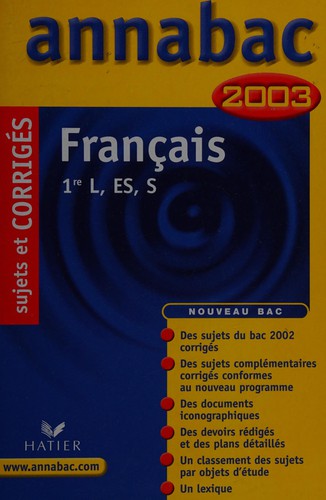 Cover for Français, 1re séries générales L, ES, S