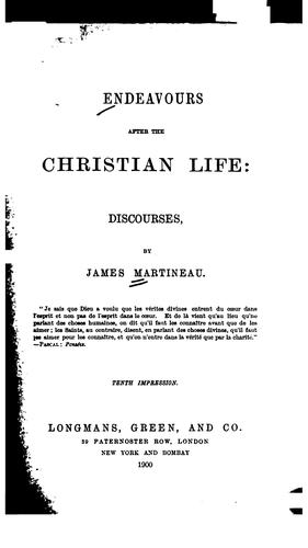 Cover for Endeavours After the Christian Life: Discourses