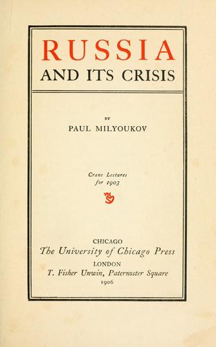 Cover for Russia and its crisis