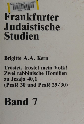 Cover for Tröstet, tröstet mein Volk!