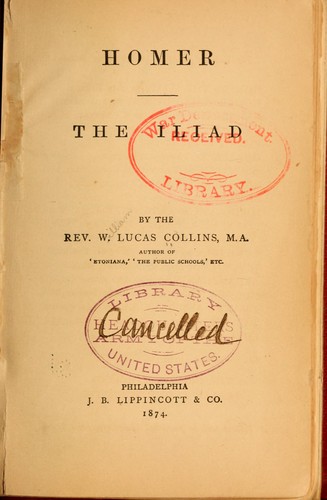 Cover for Homer: the Iliad