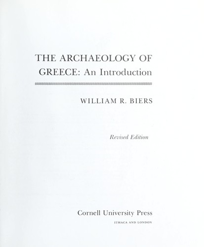 Cover for The archaeology of Greece