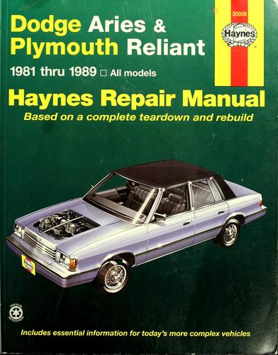Cover for Dodge Aries Plymouth Reliant