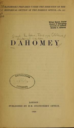 Cover for Dahomey