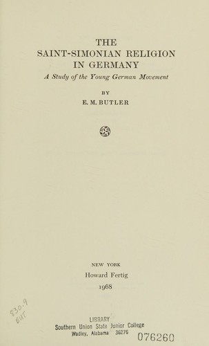 Cover for The Saint-Simonian Religion in Germany