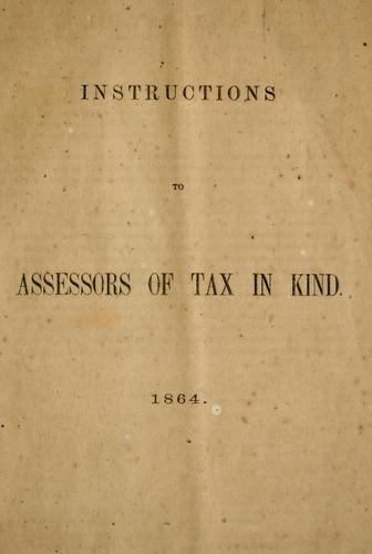 Cover for Instructions to assessors of tax in kind