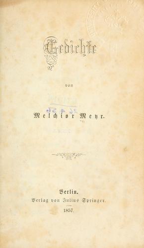 Cover for Gedichte.