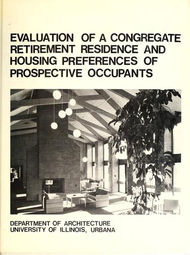 Cover for Evaluation of a congregate retirement residence and housing preferences of prospective occupants