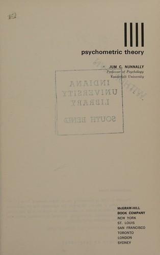 Cover for Psychometric theory