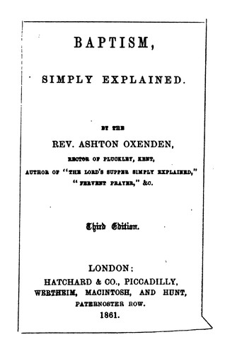 Cover for Baptism simply explained