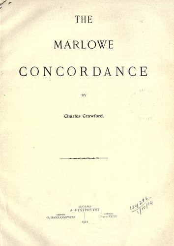 Cover for Marlowe concordance.