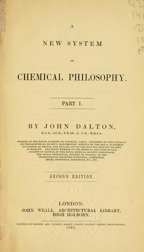 Cover for new system of chemical philosophy.