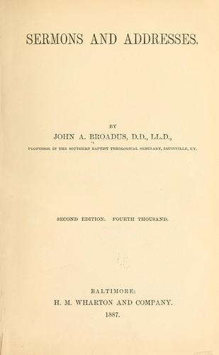 Cover for Sermons and addresses