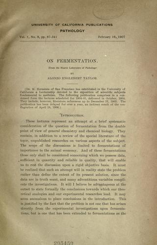 Cover for On fermentation.