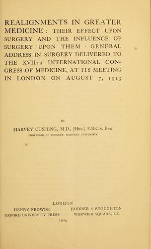 Cover for Realignments in greater medicine