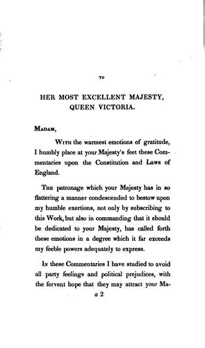 Cover for Commentaries on the constitution and laws of England, incorporated with the political text of J ...